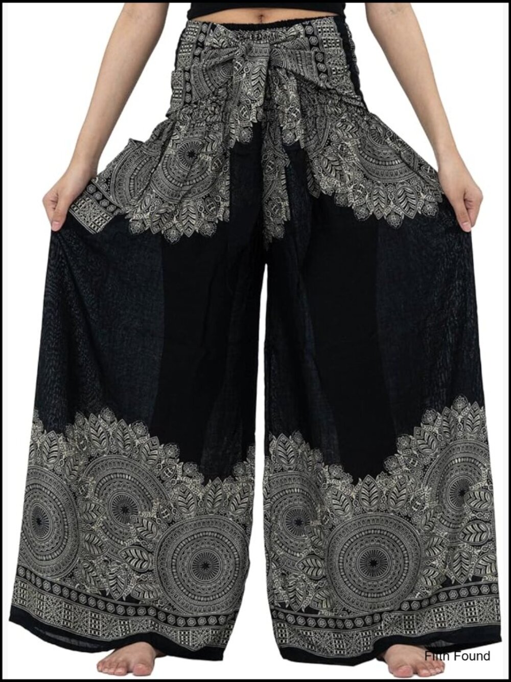 Boho Wide Leg Palazzo Pants with Pockets High Rise Yoga Pants